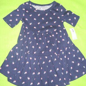 NWT ~ Old Navy Baby Navy Print Short Sleeve Dress ~ Size 18-24 M